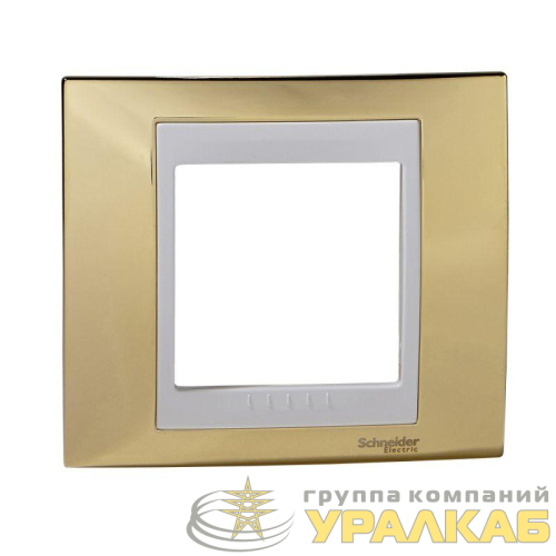 Рамка 1-м Unica золото бел. SchE 