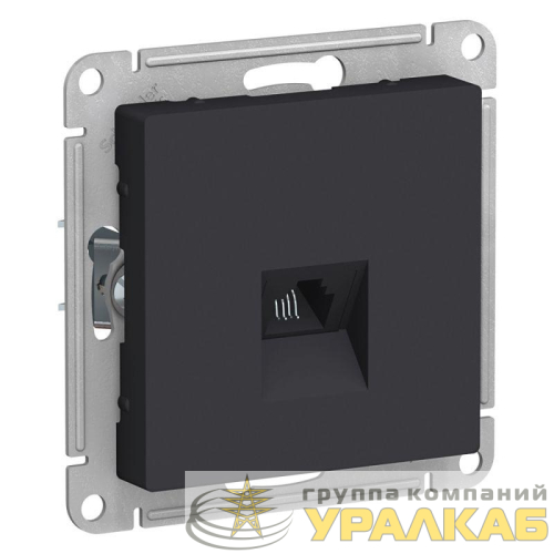 Механизм розетки телефонной 1-м СП AtlasDesign RJ11 карбон SchE 