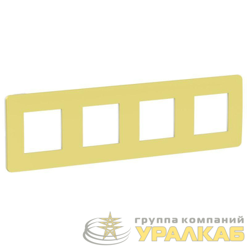 Рамка 4-м UNICA STUDIO зел. яблоко/бел. SchE 