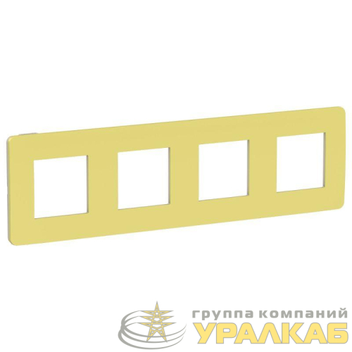 Рамка 4-м UNICA STUDIO зел. яблоко/беж. SchE 