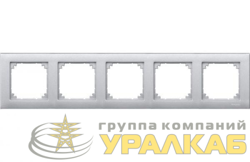 Рамка 5-м Merten алюм. SchE 