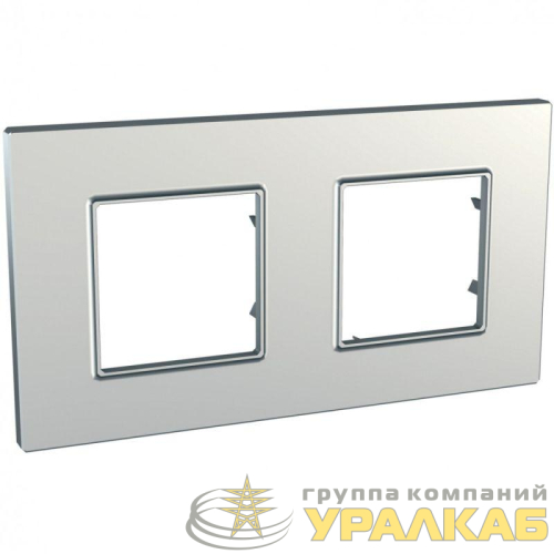 Рамка 2-м Unica quadro сереб. SchE 