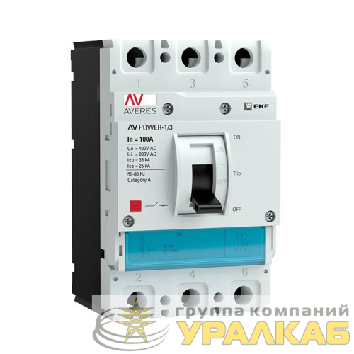 Выключатель автоматический 3п 100А 35кА AV POWER-1/3 TR AVERES EKF 