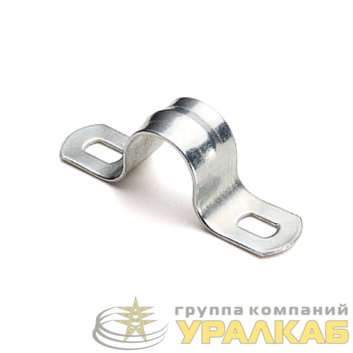 Скоба крепежная двухлапковая d38-40мм метал. (уп.50шт) EKF 