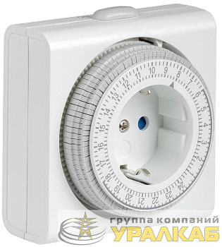 Розетка-таймер механический РТМ-3 15мин 24ч 96on/off 16А IP20 IEK 