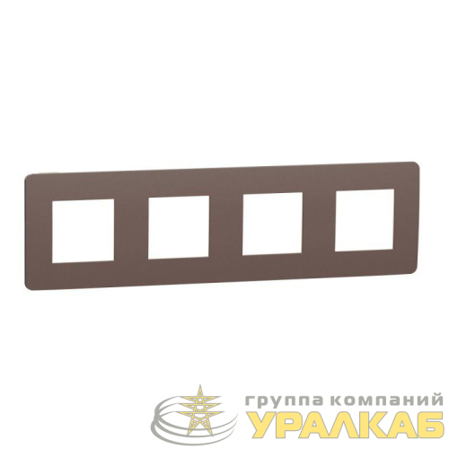 Рамка 4-м UNICA STUDIO шоколад/беж. SchE 