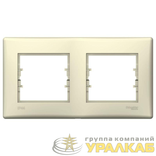 Рамка 2-м Sedna горизонтальная IP44 беж. SchE 
