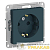 Механизм розетки 1-м СП AtlasDesign 16А IP20 с заземл. защ. шторки изумруд SchE 