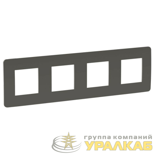 Рамка 4-м UNICA STUDIO дым.-сер./бел. SchE 