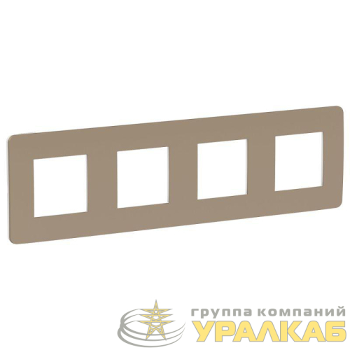 Рамка 4-м UNICA STUDIO песочн./бел. SchE 