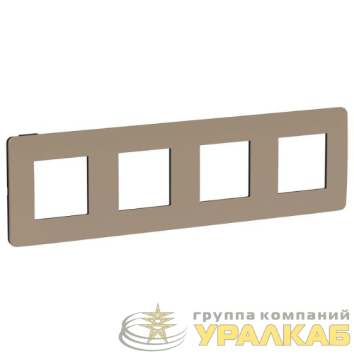 Рамка 4-м UNICA STUDIO песочн./антрацит SchE 