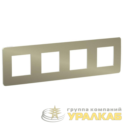 Рамка 4-м UNICA STUDIO бронза/бел. SchE 