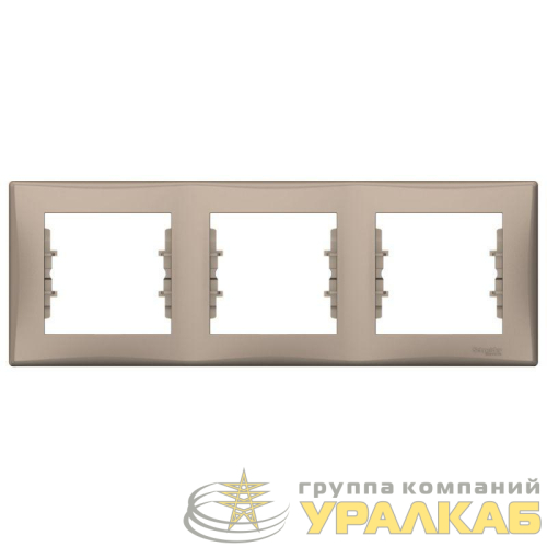 Рамка 3-м Sedna горизонт. титан SchE 