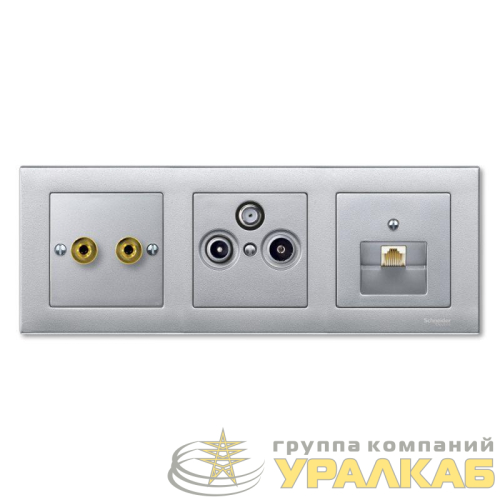 Рамка 3-м Merten алюм. SchE 