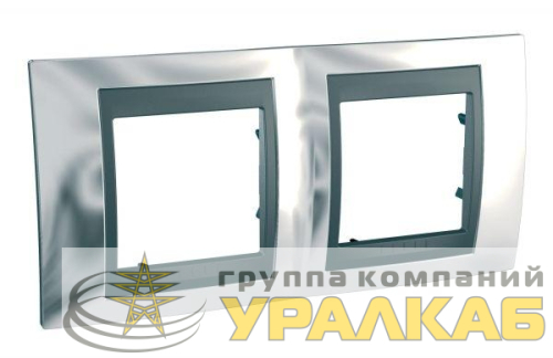 Рамка 2-м Unica Top хром/графит SchE 