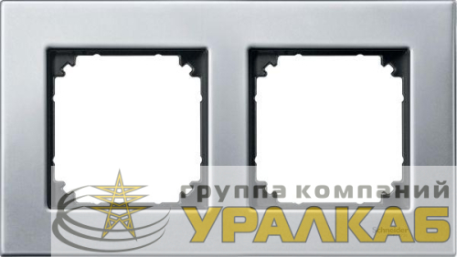 Рамка 2-м Merten метал. плат. серебро SchE 