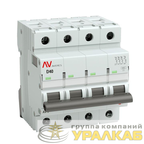 Выключатель автоматический модульный 4п D 40А 6кА AV-6 AVERES EKF 