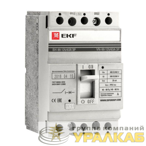 Выключатель нагрузки 3п ВН-99 250/250А EKF 