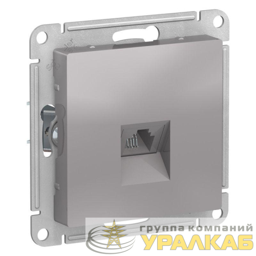 Механизм розетки телефонной 1-м СП AtlasDesign RJ11 алюм. SchE 