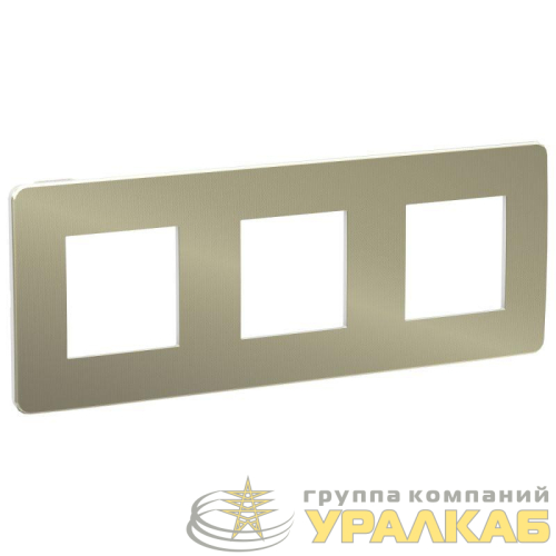 Рамка 3-м UNICA STUDIO бронза/бел. SchE 