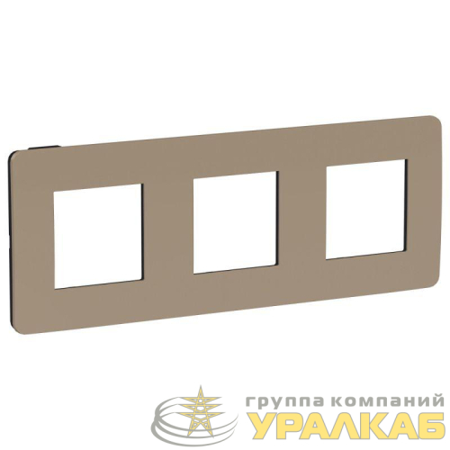 Рамка 3-м UNICA STUDIO песочн./антрацит SchE 