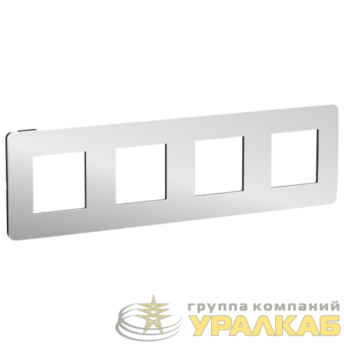 Рамка 4-м UNICA STUDIO хром/антрацит SchE 