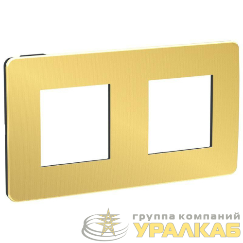 Рамка 2-м UNICA STUDIO зол./антрацит SchE 