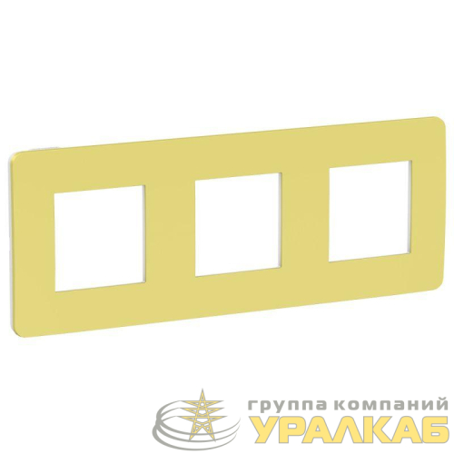 Рамка 3-м UNICA STUDIO зел. яблоко/бел. SchE 