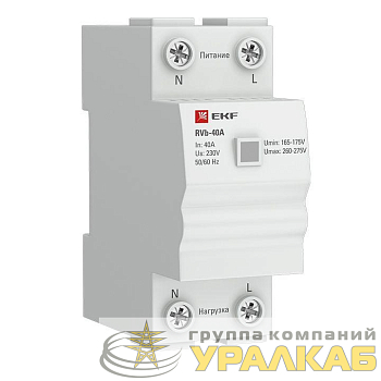 Реле напряжения RVb-40A (сквозное подкл.) Basic EKF 
