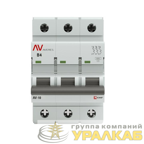 Выключатель автоматический модульный 3п B 4А 6кА AV-6 AVERES EKF 