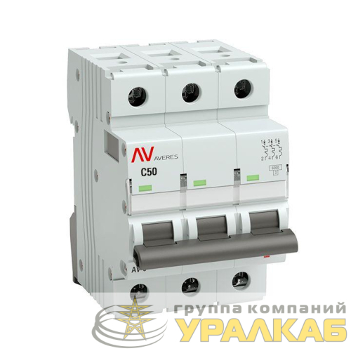 Выключатель автоматический модульный 3п C 50А 6кА AV-6 AVERES EKF 