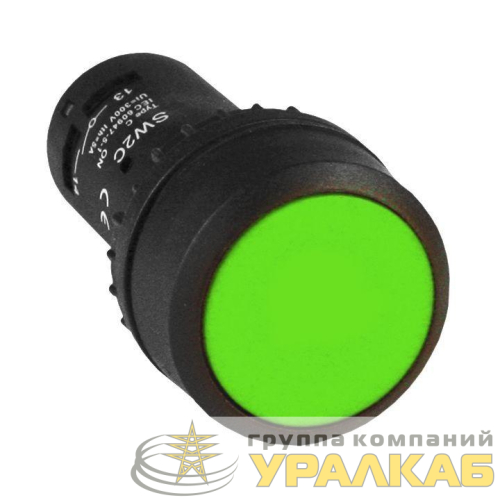 Кнопка SW2C-11 с фиксацией зел. NO+NC PROxima EKF 