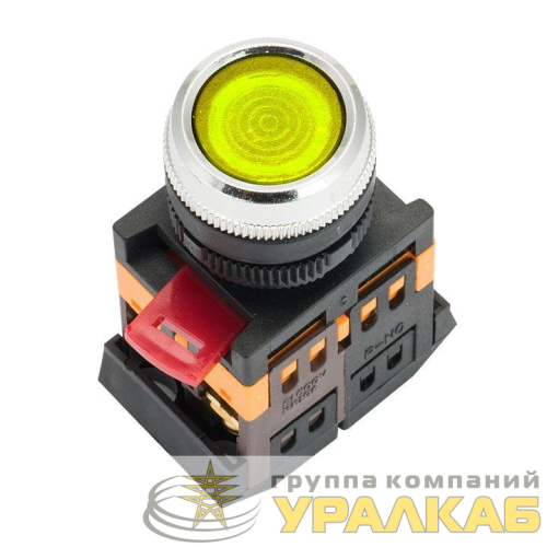 Кнопка ABLFS-22 с подсветкой желт. NO+NC 230В PROxima EKF 