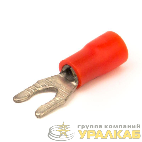 Наконечник вилочный изолированный 0.25-1.5кв.мм А=3.5мм В=6.5мм красн. (уп.100шт) DKC 