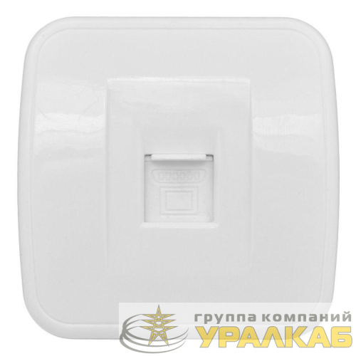 Розетка компьютерная 1-м ОП Минск RJ45 1А 120В бел. Basic EKF 