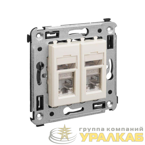 Розетка 2-м RJ-45 СП кат.5e экранированная Avanti "Ванильная дымка" DKC 