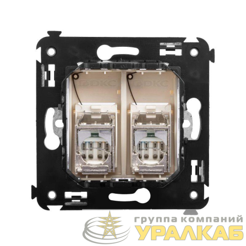 Розетка 2-м RJ-45 СП кат.5e экранированная Avanti "Ванильная дымка" DKC 