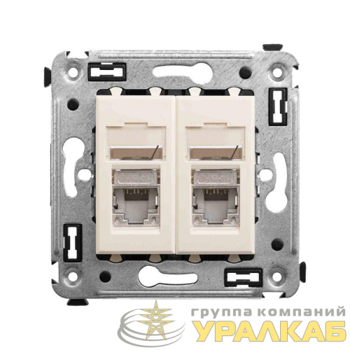 Розетка 2-м RJ-45 СП кат.5e экранированная Avanti "Ванильная дымка" DKC 