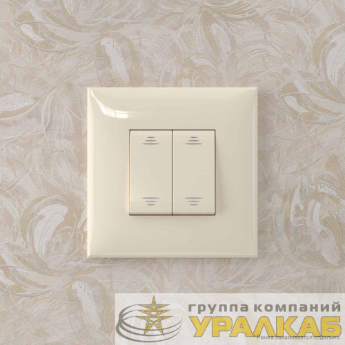 Переключатель 2-кл. 2мод. СП Avanti "Ванильная дымка" 16А IP20 беж. DKC 