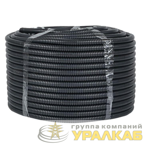 Труба гофрированная ПНД d25мм с протяжкой черн. (уп.50м) Plast PROxima EKF 