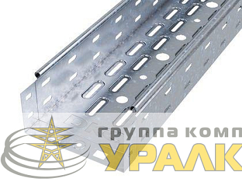 Лоток листовой перфорированный 100х100 L2000 сталь 0.7мм цинк-ламель DKC 