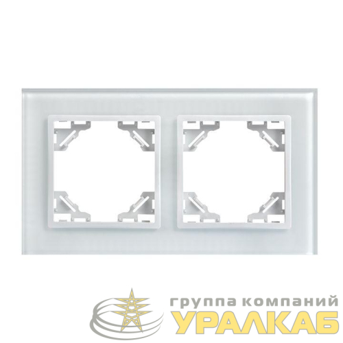 Рамка 2-м Минск стеклянная бел. Basic EKF 
