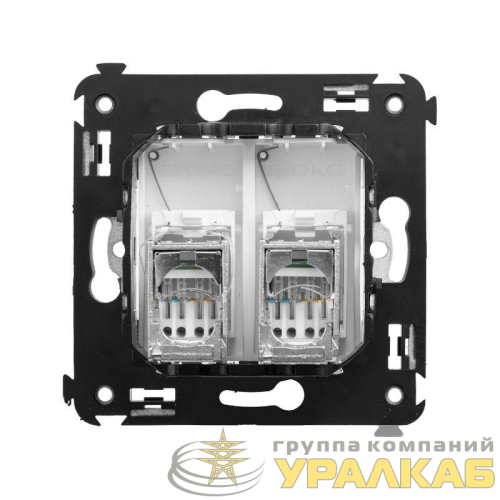 Розетка 2-м RJ-45 СП кат.5e экранированная Avanti "Белое облако" DKC 