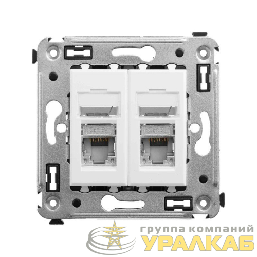 Розетка 2-м RJ-45 СП кат.5e экранированная Avanti "Белое облако" DKC 