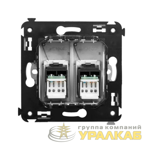 Розетка 2-м RJ-45 СП кат.5e Avanti "Закаленная сталь" DKC 