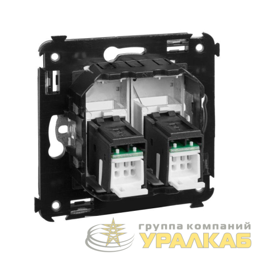 Розетка 2-м RJ-45 СП кат.5e Avanti "Закаленная сталь" DKC 