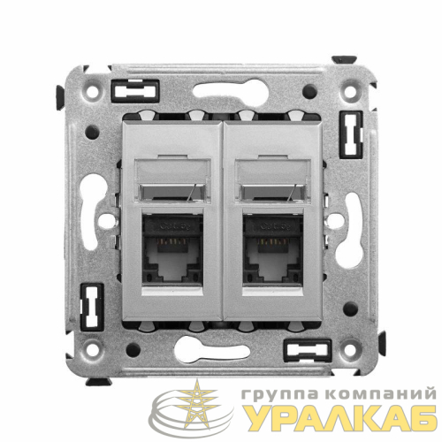 Розетка 2-м RJ-45 СП кат.5e Avanti "Закаленная сталь" DKC 