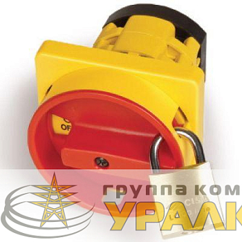 Ручка для переключателя кулачк. красн. желт. площадка 92х92 на винты с замком и возможностью блок. DKC 