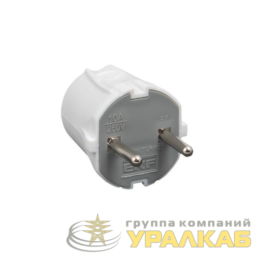 Вилка прямая 10А 250В без заземл. бел. PROxima EKF 