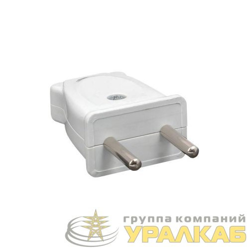 Вилка плоская 10А 250В без заземл. бел. PROxima EKF 